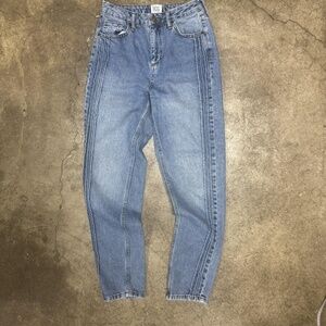 BDG Womens Barrel Jeans 27x32 Light Wash High Rise Vertical Seam Trendy